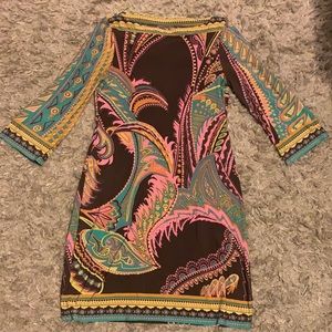 Unbranded, Women’s 3/4 length sleeve dress. Multi color. Size M